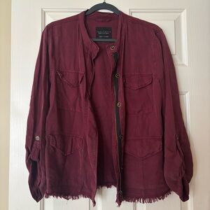 Sanctuary Maroon Military Utility Grunge Punk Jacket Relaxed Fit Size Medium